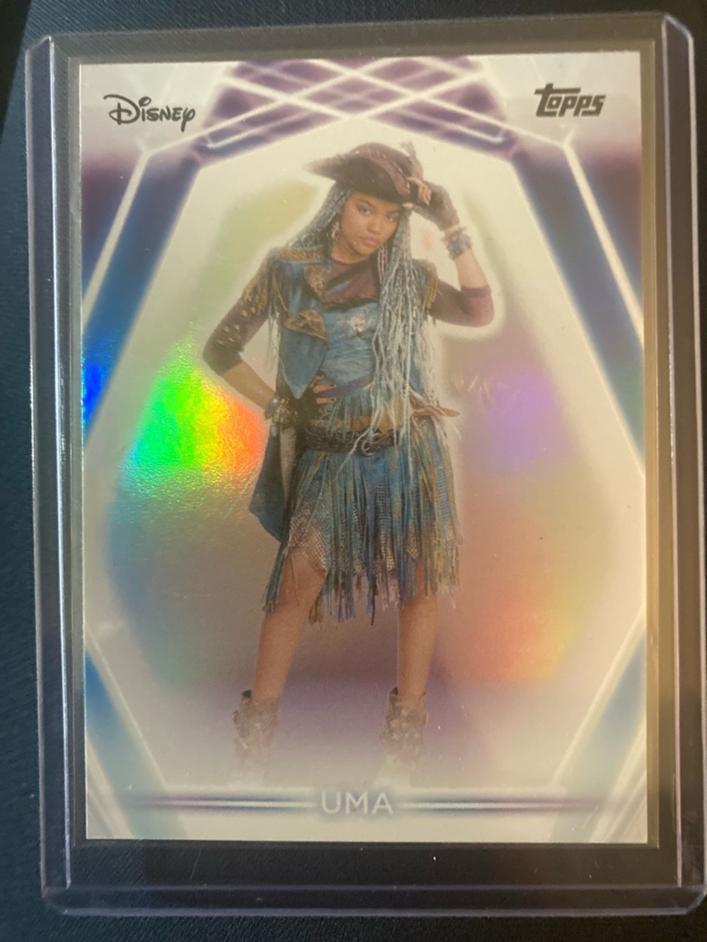 Disney Topps Uma Holographic Trading Card - Purple & Blue Costume